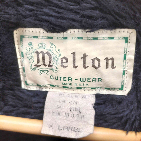メルトン melton USA製 バッファローチェック ジップアップジャケット メンズ  XL